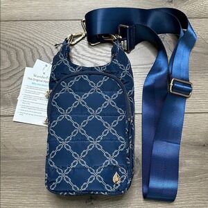 Wanderfull Navy Knot Hydrobag Original Puffer Water Bottle Crossbody Bag